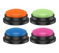 Abizarch Lot de 4 boutons pour la communication vocale et l'enregistrement des mots pour parler et répondre, boutons personnalisés pour répondre au son, meilleurs jouets pour chien (4 pièces, rouge)