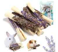 Abizoo Lot de 8 bâtonnets à mâcher en bambou pour lapin, cochons d'Inde, chinchilla, soins dentaires