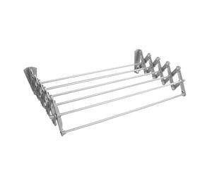 ABJ Séchoir à linge mural, télescopique, pour le mur, accordéon, montage mural, gris, 70 cm