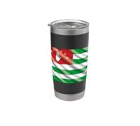 Abkhazie Apkhazeti République d'Abkhazie Drapeau Caucase Gobelet isotherme en acier inoxydable double paroi
