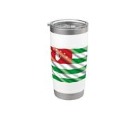 Abkhazie Apkhazeti République d'Abkhazie Drapeau Caucase Gobelet isotherme en acier inoxydable double paroi