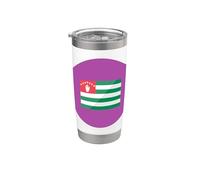 Abkhazie Apkhazeti République d'Abkhazie Drapeau Caucase Gobelet isotherme en acier inoxydable double paroi