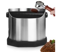 Abklopfbehälter pour Porte-Filtre: 1600ML Boîte À Café en Acier Inoxydable, Boîte à Marc de Café/Porte-Filtre avec Knock Box Intégré, Récipient Professionnel pour Élimination Facile du Marc Humide