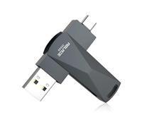 ABLAZE Clé USB C 256 Go double USB 3.0 + type C compatible avec iPhone 16/15, smartphone Android, ordinateur, tablette, Mac, ordinateur portable (gris foncé)