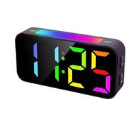 Ableholy Double réveil LED avec chiffres changeants de couleur RVB, 2 fonctions snooze, plusieurs niveaux de luminosité et réglage de l'heure 12/24 heures (caractères blancs)