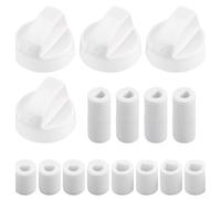 Ableholy Lot de 4 boutons de rechange noirs - Convient aux broches de 6 mm et 8 mm pour cuisinières, plaques de cuisson, friteuses à air, micro-ondes (blanc)