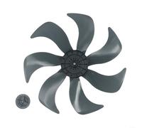Ableholy Pales de ventilateur de 35,6 cm avec écrou de fixation, hélice en plastique noir transparent pour ventilateurs de bureau debout - Pièces de refroidissement faciles à installer (7 lames)