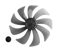 Ableholy Pales de ventilateur de 35,6 cm avec écrou de fixation, hélice en plastique noir transparent pour ventilateurs de bureau debout - Pièces de refroidissement faciles à installer (9 lames)