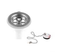 Ableholy Siphon d'évier pour Camping-Car, Angle Droit 90° en Acier Inoxydable 304, Anti-odeurs et Anti-Fuite, Adaptateur de vidange Universel pour Caravane, Van ou Bateau (Modèle à tête Droite)