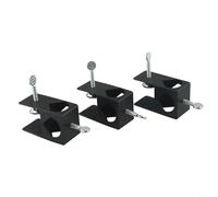 Ableholy Support de poteau en métal en forme de G, fixation de cadre de pont en fer galvanisé pour cadres décoratifs, supports d'appareil photo et micro, noir (1 pièce)
