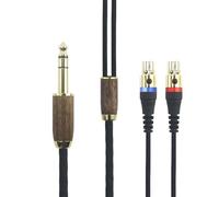 ABLET Câble audio de rechange de 6,35 mm compatible avec casque Audeze LCD-2, LCD-4, LCD-3, LCD-X, LCD-XC, MM-500 6N OCC en cuivre plaqué argent coque en bois de noyer