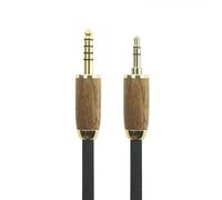 ABLET Câble audio stéréo 4,4 mm vers câble audio stéréo TRS 3,5 mm - Fil en cuivre OCC plaqué argent 6N - Coque en bois de noyer mâle stéréo 3,5 mm vers mâle équilibré 4,4 mm