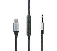 ABLET Câble audio USB C vers 3,5 mm - Microphone de volume à distance compatible avec casque Sony/Philips/Skullcandy/auxiliaire de voiture/lecteur audio avec port de 3,5 mm - Compatible avec Samsung