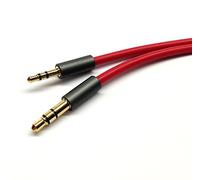 ABLET Câble auxiliaire auxiliaire de voiture - 100 cm - Design plaqué or - 3,5 mm à 2,5 mm - Compatible avec casque Bose, pour casque JBL - Smartphone, tablette, lecteur MP3 - Rouge