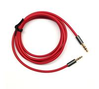ABLET Câble auxiliaire auxiliaire de voiture - 150 cm - Design plaqué or - 3,5 mm vers 2,5 mm - Compatible avec casque Bose, pour casque JBL, smartphone, tablette, lecteur MP3, rouge