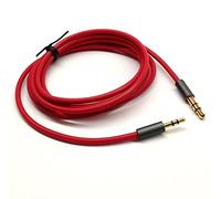 ABLET Câble auxiliaire de voiture - Design plaqué or - 200 cm - 3,5 mm à 2,5 mm - Compatible Bose, JBL - Smartphone, tablette, lecteur MP3 - Rouge