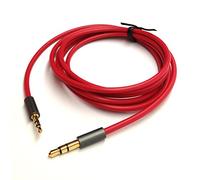 ABLET Câble auxiliaire de voiture plaqué or 300 cm vers 2,5 mm mâle pour casque Bose et JBL, compatible avec smartphone, tablette, lecteur MP3, rouge