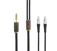 ABLET Câble équilibré de 4,4 mm compatible avec les casques Sennheiser HD800, HD800S, HD820 4,4 mm mâle équilibré 6N OCC en cuivre plaqué argent coque en bois de noyer