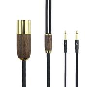 ABLET Câble XLR équilibré à 4 broches 7N OCC en cuivre monocristallin plaqué argent compatible avec Meze 99 Classics, compatible avec casque Meze 99 Neo Coque en bois de noyer