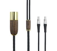 ABLET Câble XLR équilibré à 4 broches compatible avec les casques Sennheiser HD800, HD800S, HD820 - Câble audio de rechange 6N OCC en cuivre plaqué argent - Coque en bois de noyer