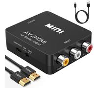 ABLEWE Adaptateur RCA vers HDMI, Convertisseur AV vers HDMI, 1080p Mini RCA Composite CVBS Video Audio Converter prenant en Charge PAL/NTSC pour TV/PC/PS2/PS3/STB/Xbox VHS/VCR/lecteurs DVD