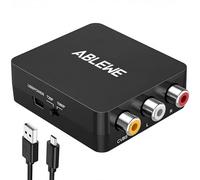ABLEWE Adaptateur RCA vers HDMI, Convertisseur AV vers HDMI Mini AV à HDMI vidéo Signal Prise en Charge 1080P avec câble de Chargement USB pour PC Portable Xbox PS2 PS3 etc.