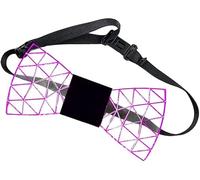 ABLIN Noeud papillon lumineux à LED, Coloré LED Acrylique Noeuds Papillon 7 Couleurs D'éclairage Hommes Noeud Papillon Clignotant Partie Lumineux Rave Noeud Papillon (B mode)