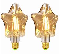 ABLIN Paquet de 2 Ampoule DEL, E27 Ampoule à vis Vintage Ampoule LED 4W Ampoules décoratives Edison Light Bulbs (Étoile d'or)