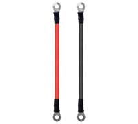 ABLNLPYOC Câble de démarrage de pont de batterie de voiture avec bornes étamées 2~6awg 25mm2 10mm2 Câble solaire énergie de moto parallèle (Red and Black-M8M8,80cm Length,2AWG - 35mm2)