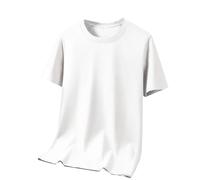 ABLYTMIAQ T-shirt pour adolescents et garçons - T-shirt athlétique décontracté à manches courtes et col rond - T-shirt classique basique uni - T-shirts de printemps - T-shirts tendance hip-hop, blanc,