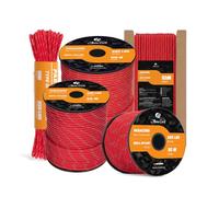 Abma Cord 550 Paracorde 4mm 10m Type III Corde 100% Nylon 7 Brins pour Bracelet, l'artisanat, Survie, Extrieur - Max. 250 kg - Réfléchissante Rouge
