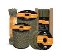 Abma Cord 550 Paracorde 4mm 10m Type III Corde 100% Nylon 7 Brins pour Bracelet, l'artisanat, Survie, Extrieur - Max. 250 kg - Réfléchissante Vert Militaire