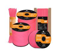 Abma Cord 550 Paracorde 4mm 15m Type III Corde 100% Nylon 7 Brins pour Bracelet, l'artisanat, Survie, Extrieur - Max. 250 kg - Néon Rose