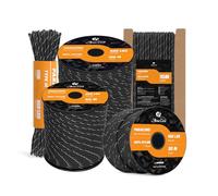 Abma Cord 550 Paracorde 4mm 15m Type III Corde 100% Nylon 7 Brins pour Bracelet, l'artisanat, Survie, Extrieur - Max. 250 kg - Réfléchissante Noir