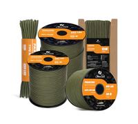 Abma Cord 550 Paracorde 4mm 15m Type III Corde 100% Nylon 7 Brins pour Bracelet, l'artisanat, Survie, Extrieur - Max. 250 kg - Vert Militaire