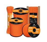 Abma Cord 550 Paracorde 4mm 30m Type III Corde 100% Nylon 7 Brins pour Bracelet, l'artisanat, Survie, Extrieur - Max. 250 kg - Réfléchissante Orange
