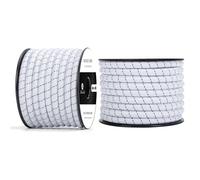 Abma Cord Tendeur Élastique 10mm 10M Corde Elastique Corde en Caoutchouc - Blanc&Noir