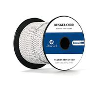 Abma Cord Tendeur Élastique 3mm 30M Corde Elastique Corde en Caoutchouc - Blanc&Noir