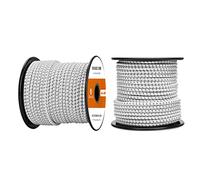 Abma Cord Tendeur Élastique 4mm 20M Corde Elastique Corde en Caoutchouc - Blanc&Noir