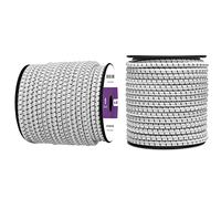 Abma Cord Tendeur Élastique 6mm 20M Corde Elastique Corde en Caoutchouc - Blanc&Noir