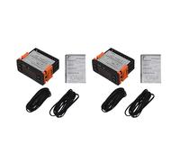 ABMO 2X ETC-974 Mini régulateur de température, thermostat de réfrigérateur, thermorégulateur, thermocouple NTC, double capteur BlackRed