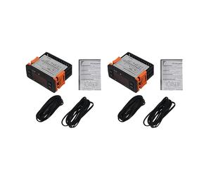 ABMO 2X ETC-974 Mini régulateur de température, thermostat de réfrigérateur, thermorégulateur, thermocouple NTC, double capteur BlackRed