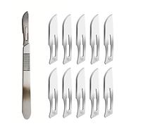 ABMRO Lames de scalpel # 10 avec manche # 3 - Rasoir stérile à lame unique pour dermaplaning, dissection, podologie et toilettage professionnel, retrait de l'acné, réparation de téléphone portable