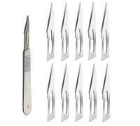 ABMRO Lames de scalpel # 11 avec manche # 3 - Rasoir stérile à lame unique pour dermaplaning, dissection, podologie et toilettage professionnel, retrait de l'acné, réparation de téléphone portable