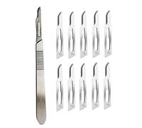 ABMRO Lames De Scalpel # 15 Avec Manche # 3 - Rasoir Stérile À Lame Unique Pour Dermaplaning, Dissection, Podologie Et Toilettage Professionnel, Retrait De L'acné, Réparation De Téléphone Portable