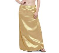 ABN Fashion Jupon sari réglable en satin de soie avec doublure pour femme - beige - taille unique