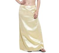 ABN Fashion Jupon sari réglable en satin de soie avec doublure pour femme, doré, taille unique