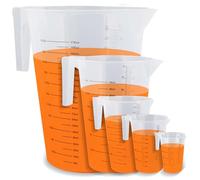 ABN Lot de 5 pichets de mélange de peinture avec poignée - 0,5, 1, 2, 3 et 5 l