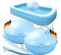 Abnaok Lot de 2 coussins de piscine ronds XXL - 120 x 120 cm - Avec 2 cordes de 15 m - Confort et durabilité - Coussin d'air pour piscine d'hiver