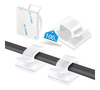 Abnii Lot de 100 Clips Câbles Adhésifs, Organisateur de Serre-câbles, Clear